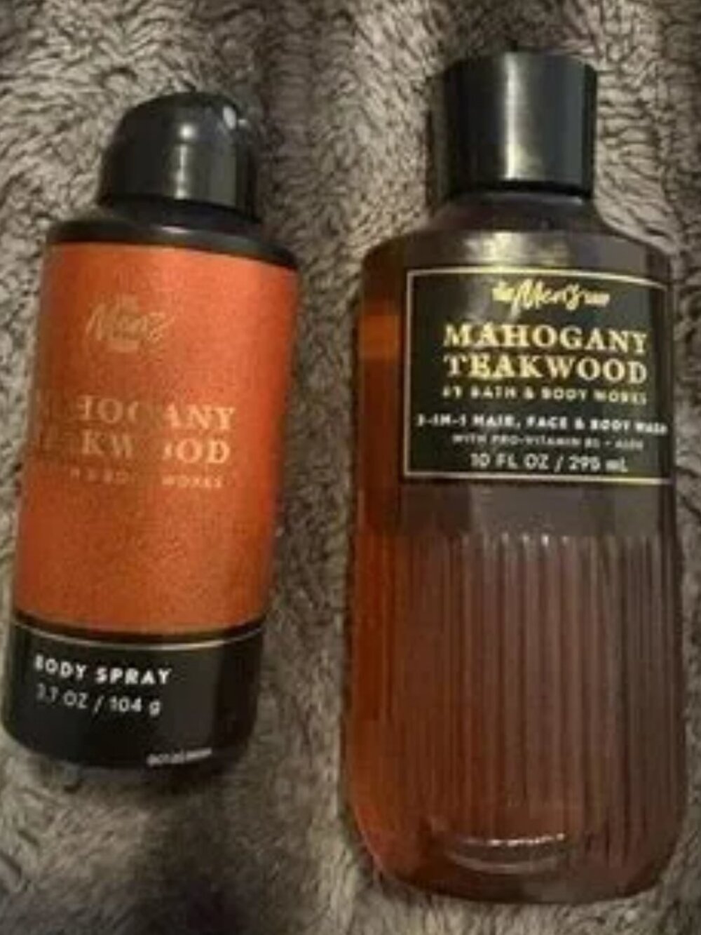 Bath and Body Works Men's Mahogany Teakwood Body Wash 10oz & Body Spray 3.7oz -2